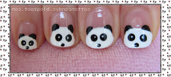 Hoe je panda nail art maken. Breng een grote op de bovenste helft van je nagels met de witte nagellak.
