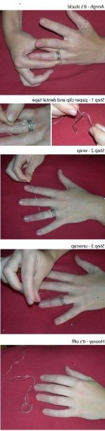 Hoe maak je een vast ring te verwijderen. Plaats uw wijsvinger zachtjes op de ring vast en duim onder.